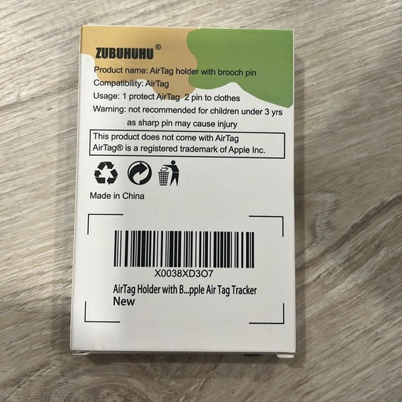 Dark Blue and Black Silicone Apple Air Tag Holder with Pins - Picture 3 of 3